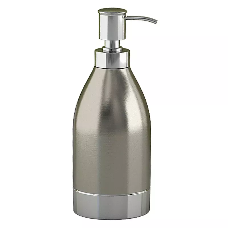 Esme Silver Matte & Shiny Steel Soap Dispenser, 7"