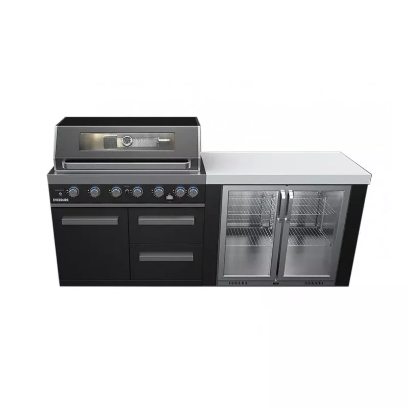 Everdure Neo Black Outdoor Kitchen With BBQ and Fridge (Option 1)