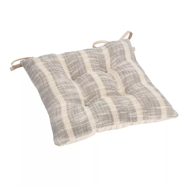 Farmhouse Griffin Grey Stripe Dining Chair Cushion