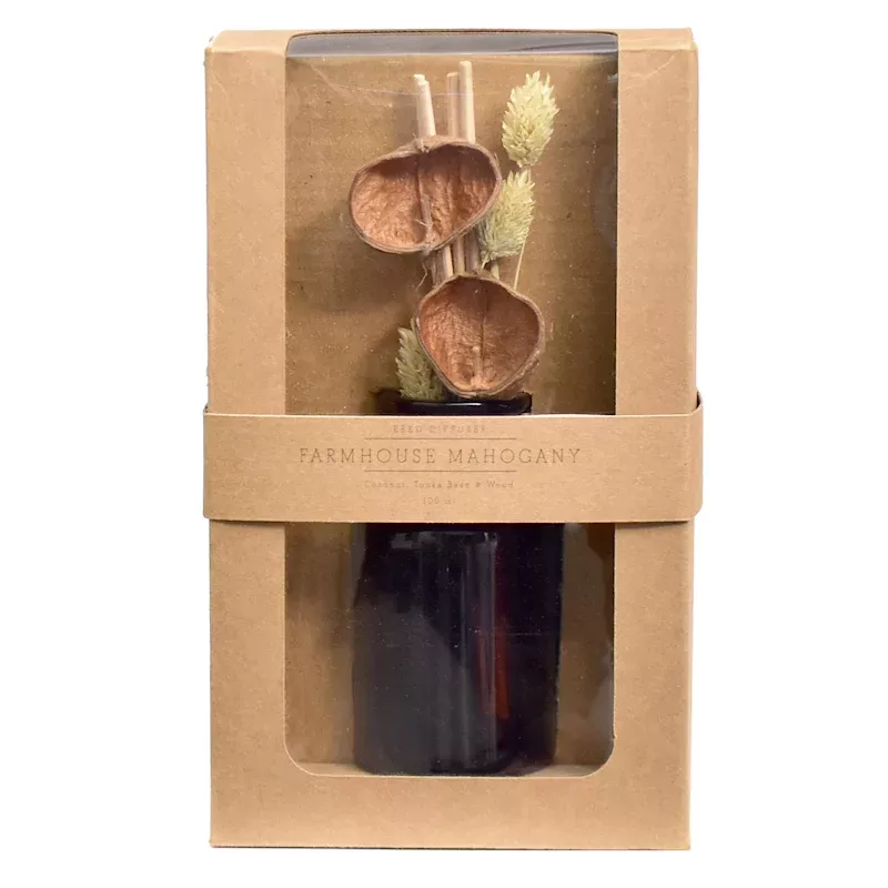 Farmhouse Mahogany Scented Reed Diffuser