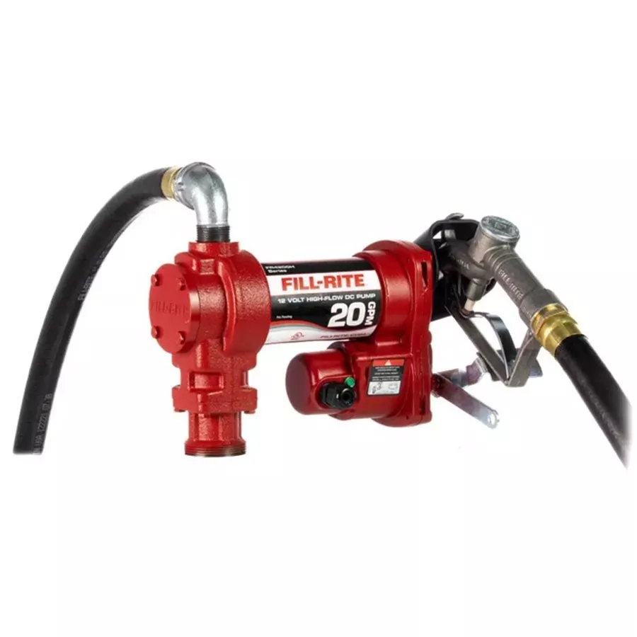 Fill-Rite 12 Volt DC High Flow Pump with Hose and Manual Nozzle - 20GPM
