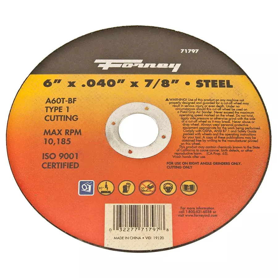 Forney Metal Type 1 Cut-Off Wheel - 6"