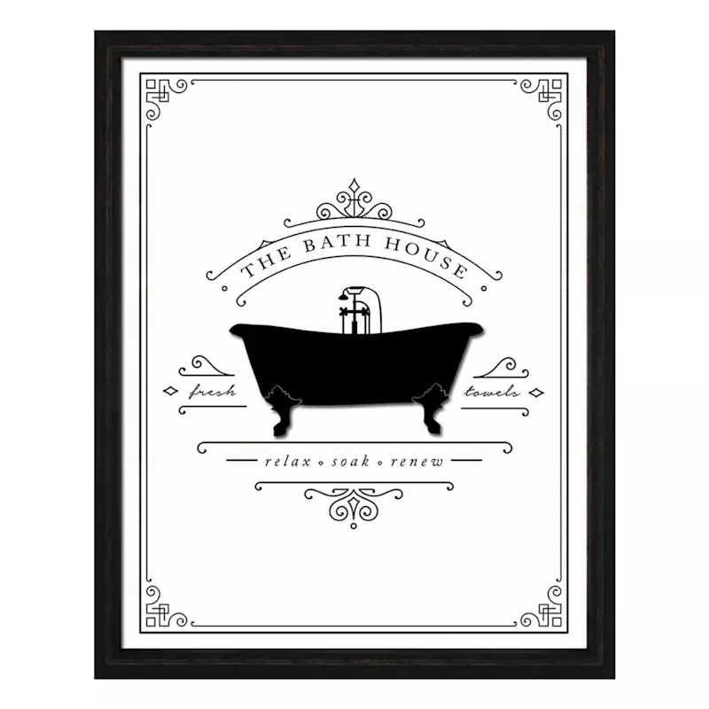 Framed The Bath House Wall Decor, 11x14