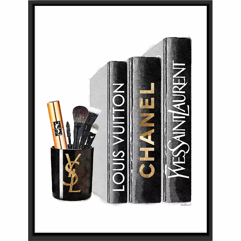 Framed Glam Books Canvas Wall Art, 12x16