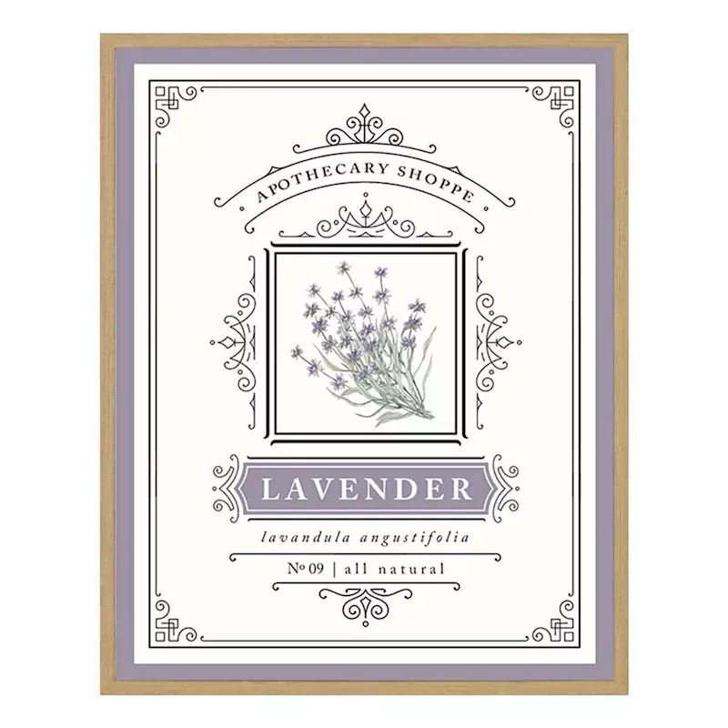 Framed Lavender Wall Decor, 12x15