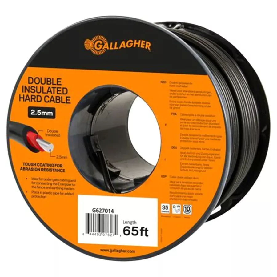 Gallagher 2.5mm Double Insulated Hard Cable - 65'