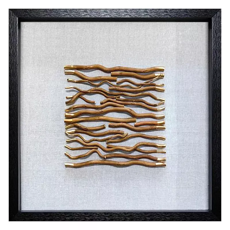 Glass Framed Dimensional Abstract Wall Art, 23"