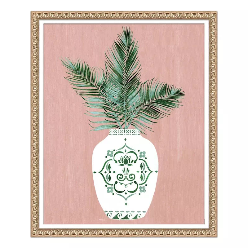 Glass Framed Floral Print Wall Art, 16x20