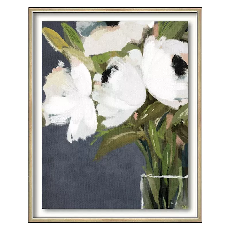 Glass Framed Floral Print Wall Art, 25x31