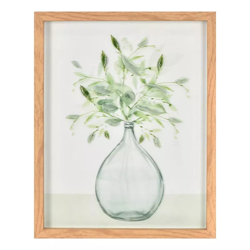 Glass Framed Vase Print Wall Art, 11x14