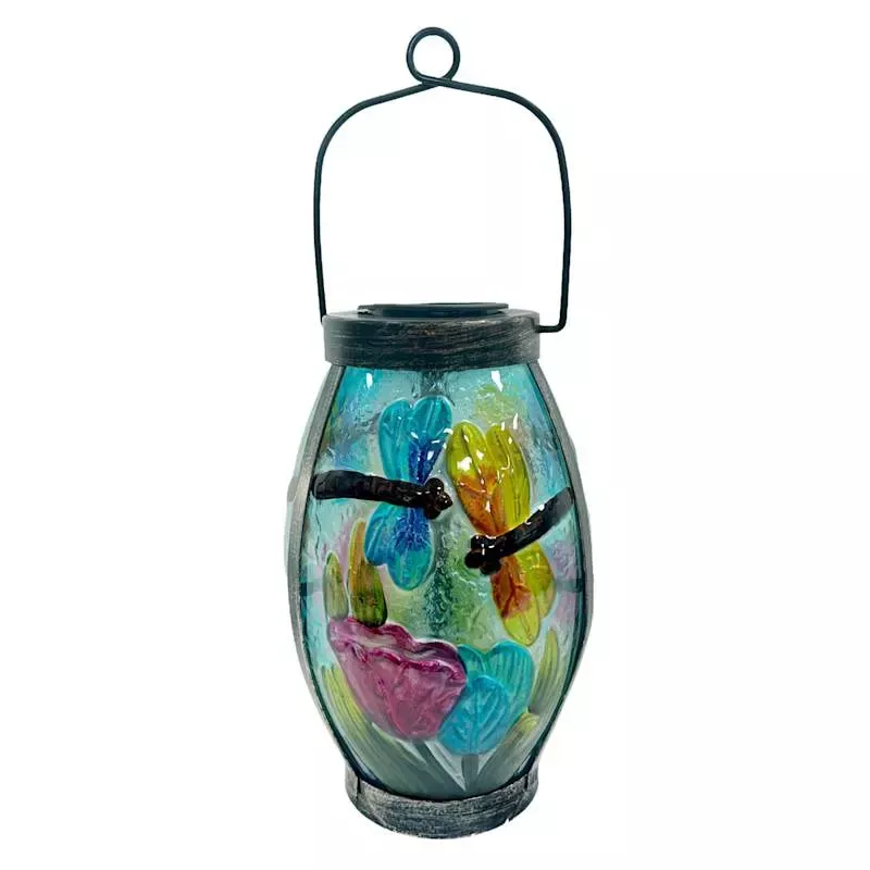 Glass Outdoor Solar Lantern, 9.5"