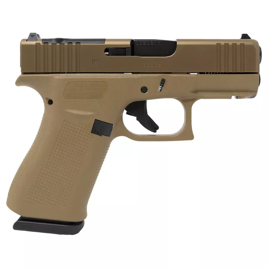Glock 43X MOS 9mm Semi Auto Pistol - Coyote Brown - 3.41" - 10rd