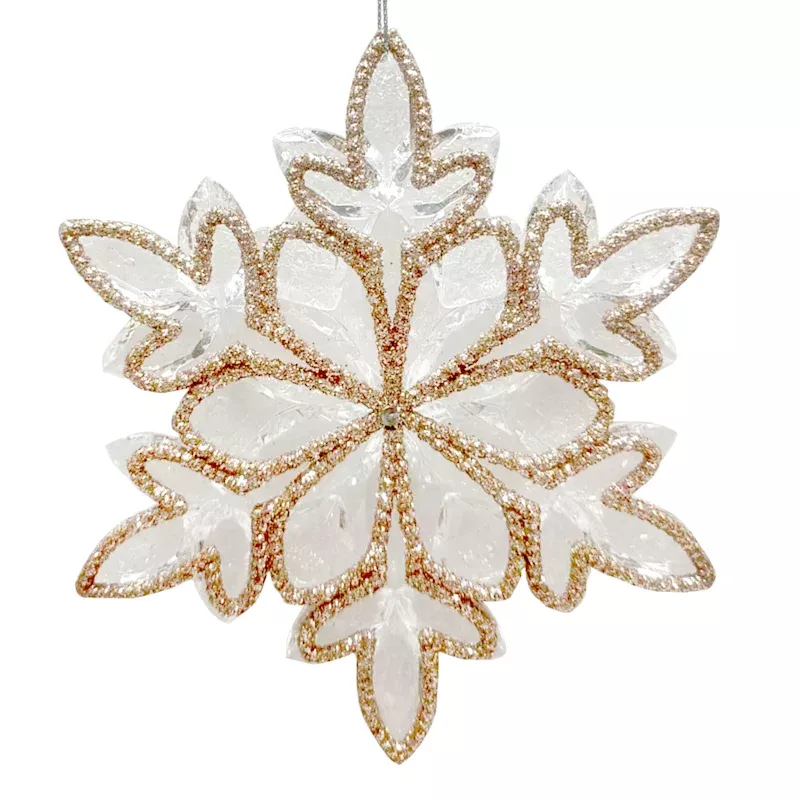 Gold Acrylic Snowflake Ornament, 5"