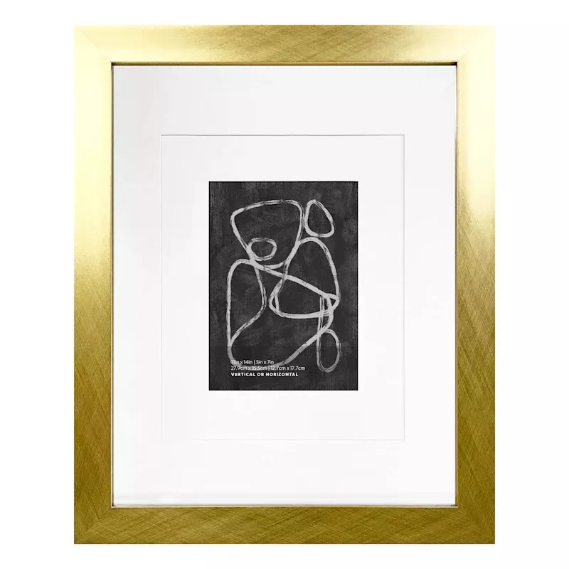 Gold Double Mat Wide Wall Frame, 11x14