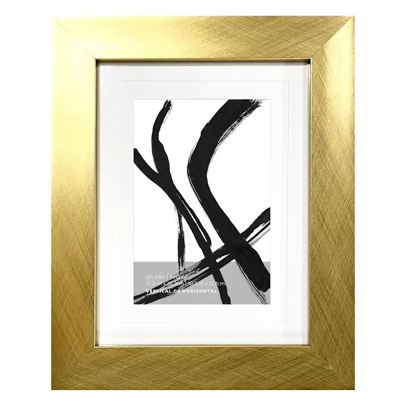 Gold Double Mat Wide Wall Frame, 6x8