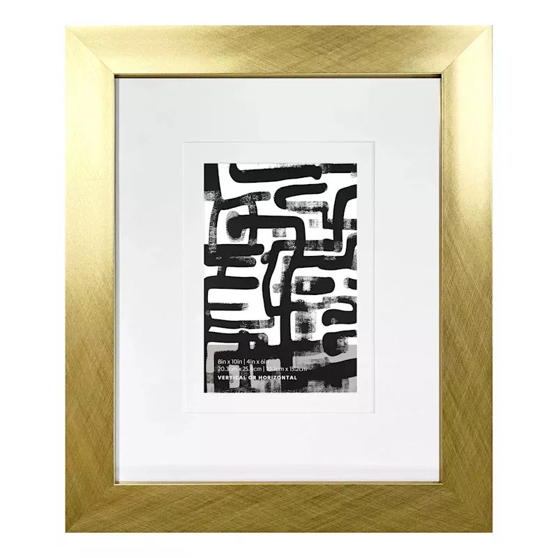 Gold Double Mat Wide Wall Frame, 8x10