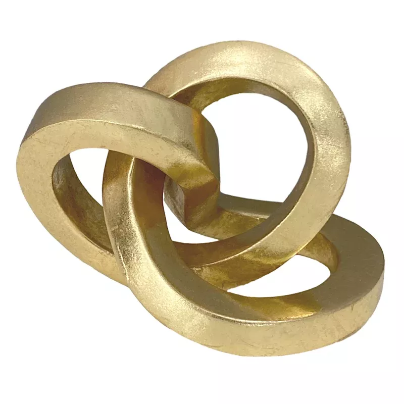 Gold Interlocking Metal Rings, 3.4"