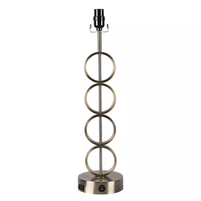 Gold Metal Stack Orb USB Table Lamp Base, 24"