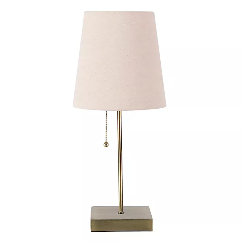 Gold Metal Stick Table Lamp with Shade, 18"