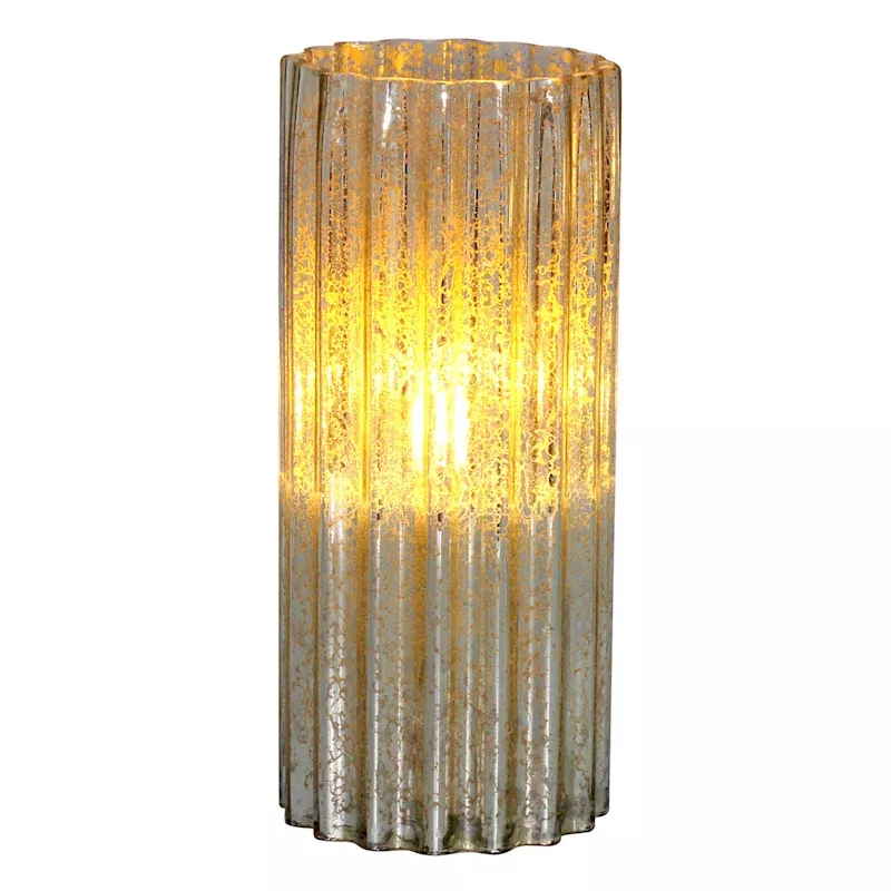 Gold Scallop LED Candle, 8"