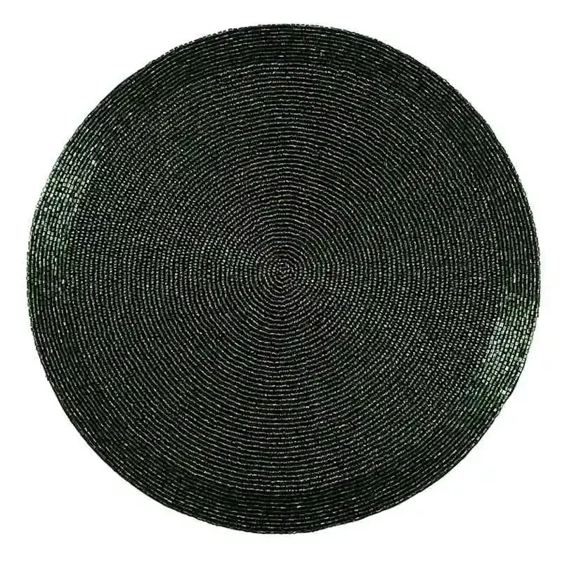 Green Beaded Placemat, 14"
