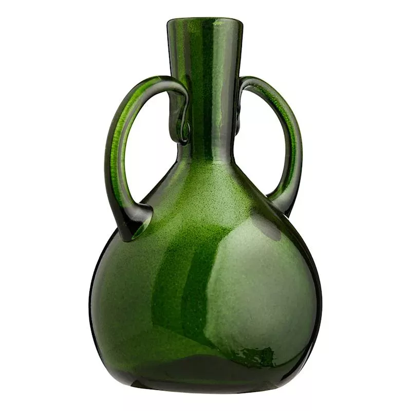 Green Glass Vase, 12"