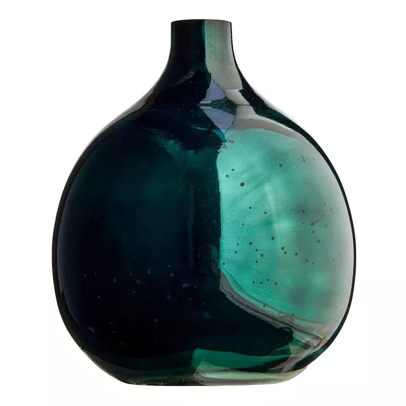 Green Glass Vase, 8"