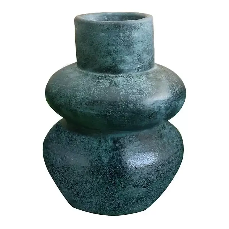 Green Terracotta Vase, 12.5"