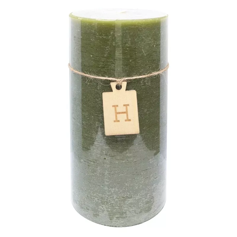 Green Unscented Pillar Candle, 4x8