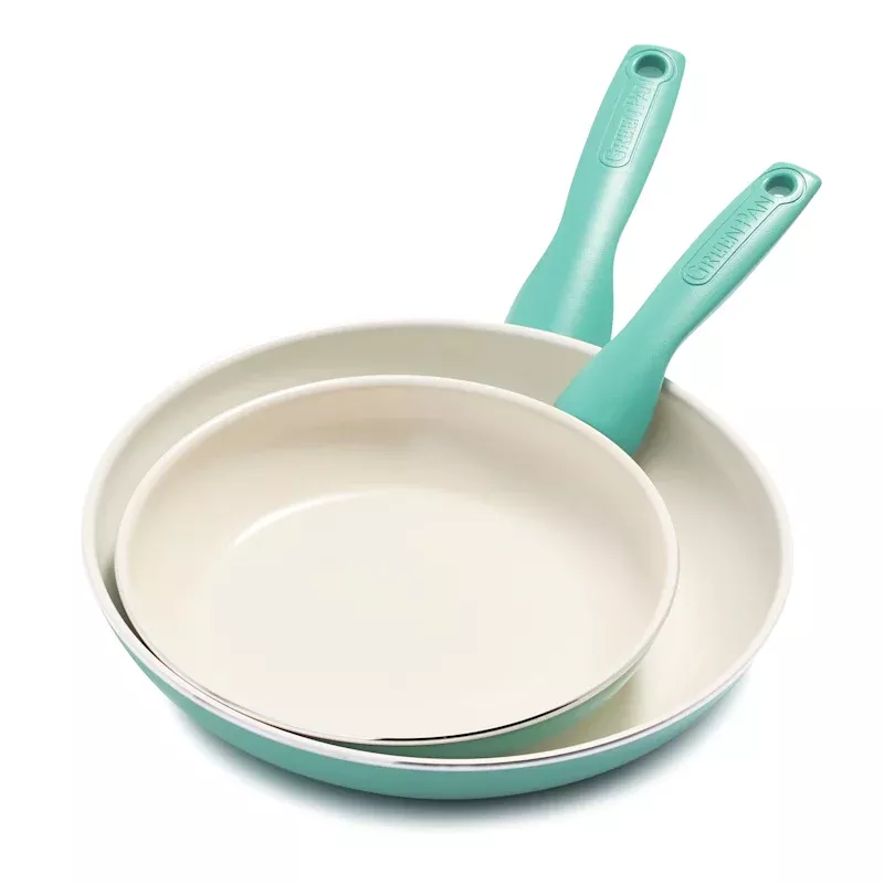 GreenPan Rio 2-Pack Frying Pan Set, Turquoise