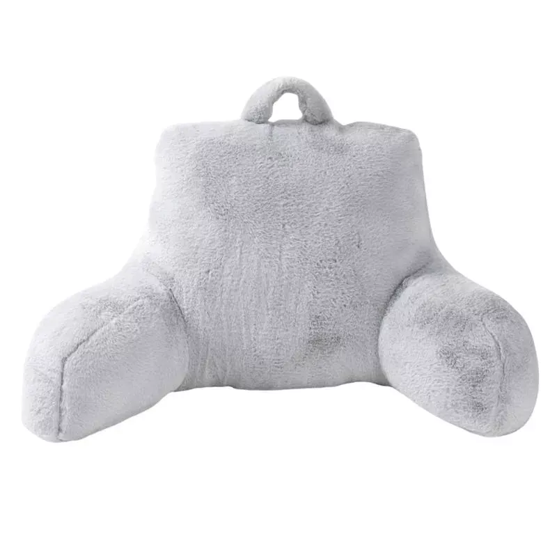 Grey Faux Rabbit Fur Backrest