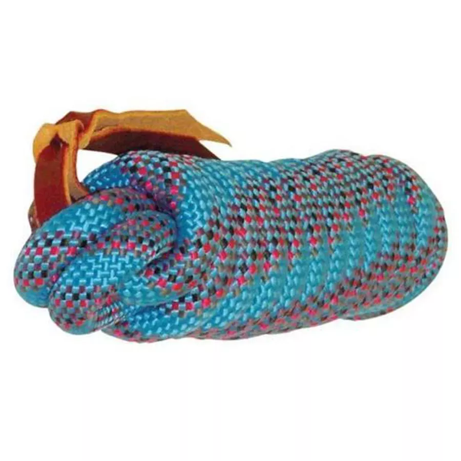 Hamilton Cowboy Braided Rope Lead - 10' - Multi-Weave/Ocean Blue