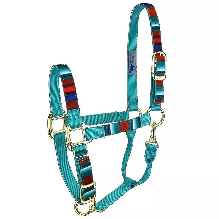 Hamilton Nylon Quality Fashion Halter with Snap - Serape Pattern