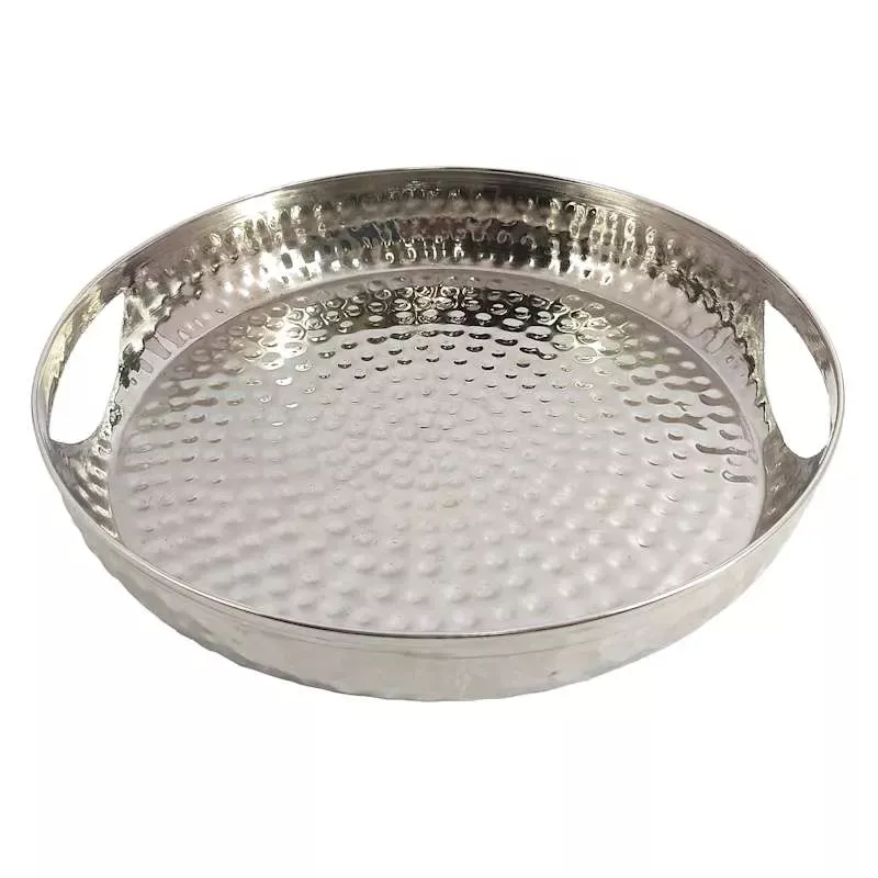 Hammered Metal Tray, 10"