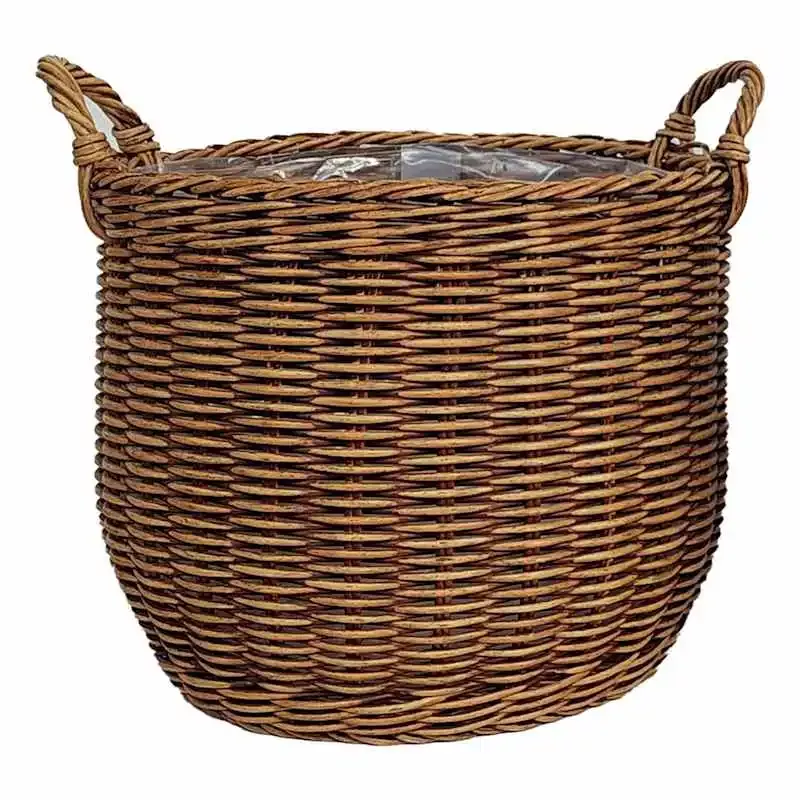 Haven Polyrattan Lined Basket Outdoor Planter, Large