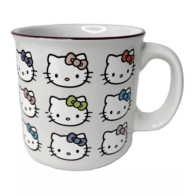 Hello Kitty with Glittered Bows Ceramic Mug, 20oz