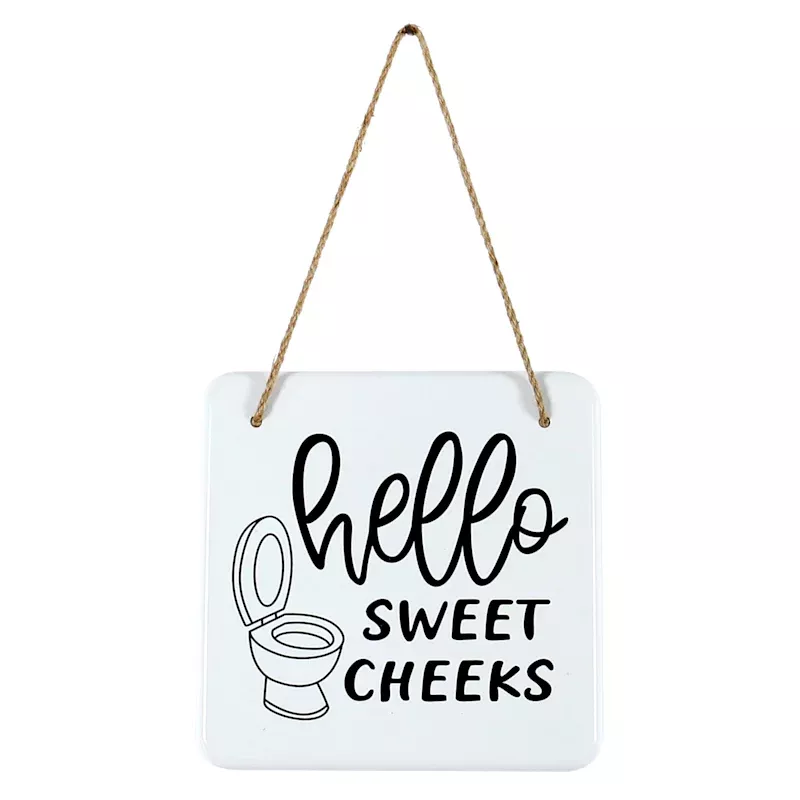 Hello Sweet Cheeks Bathroom Wall Decor, 8"