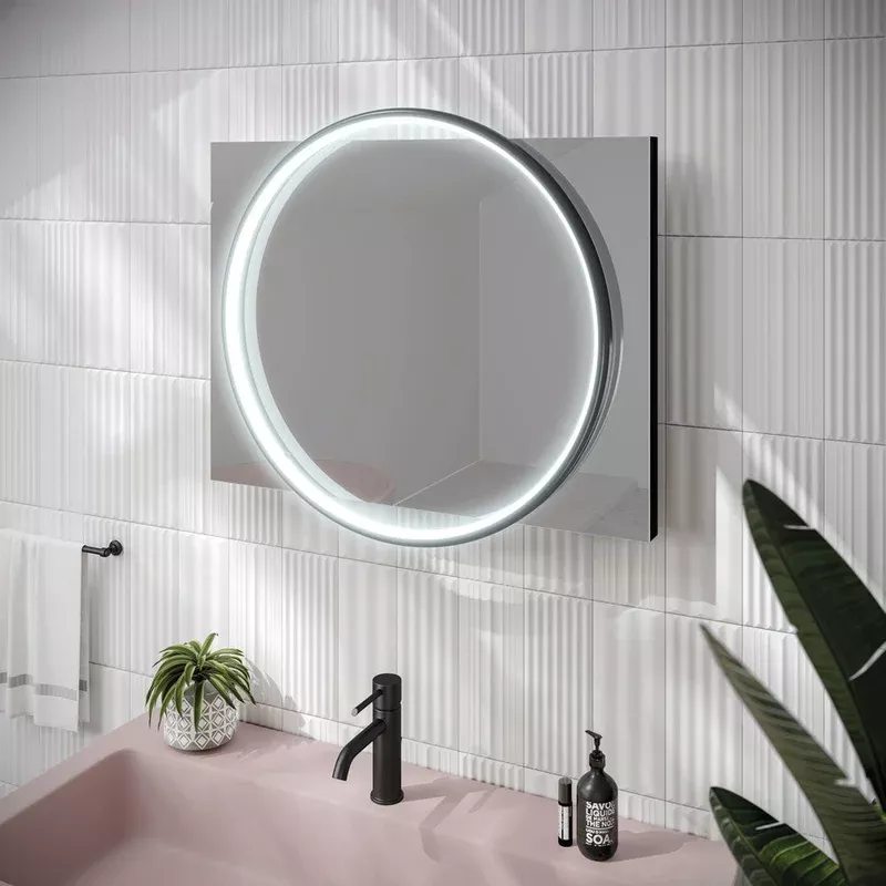 HIB Solas LED Illuminated Bathroom Mirror – With Heated Pads and Adjustable LED Temperature