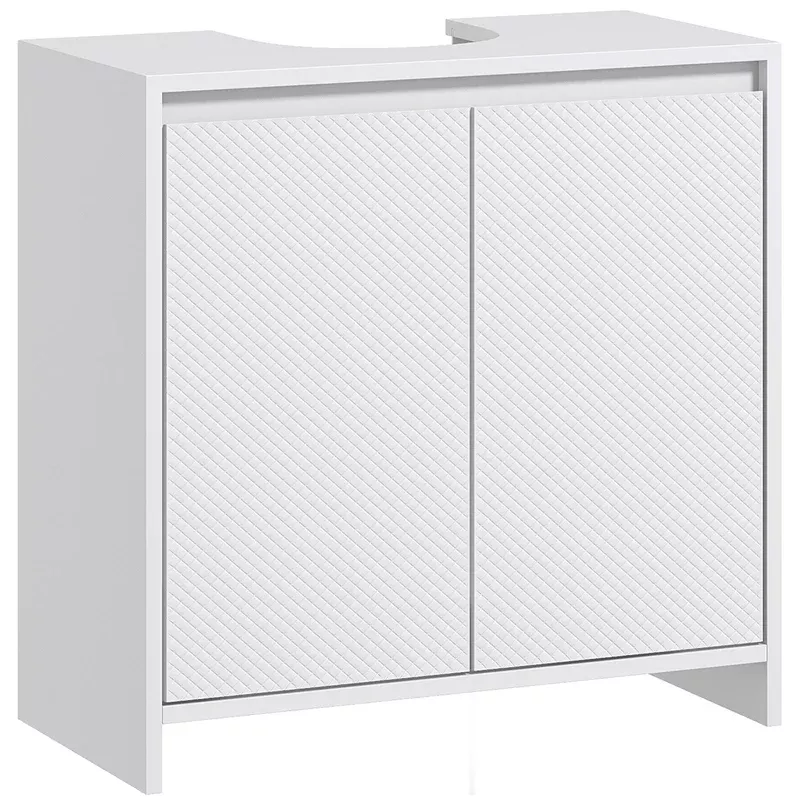 HOMCOM Freestanding Under Sink Cabinet With 2 Doors And Shelf White