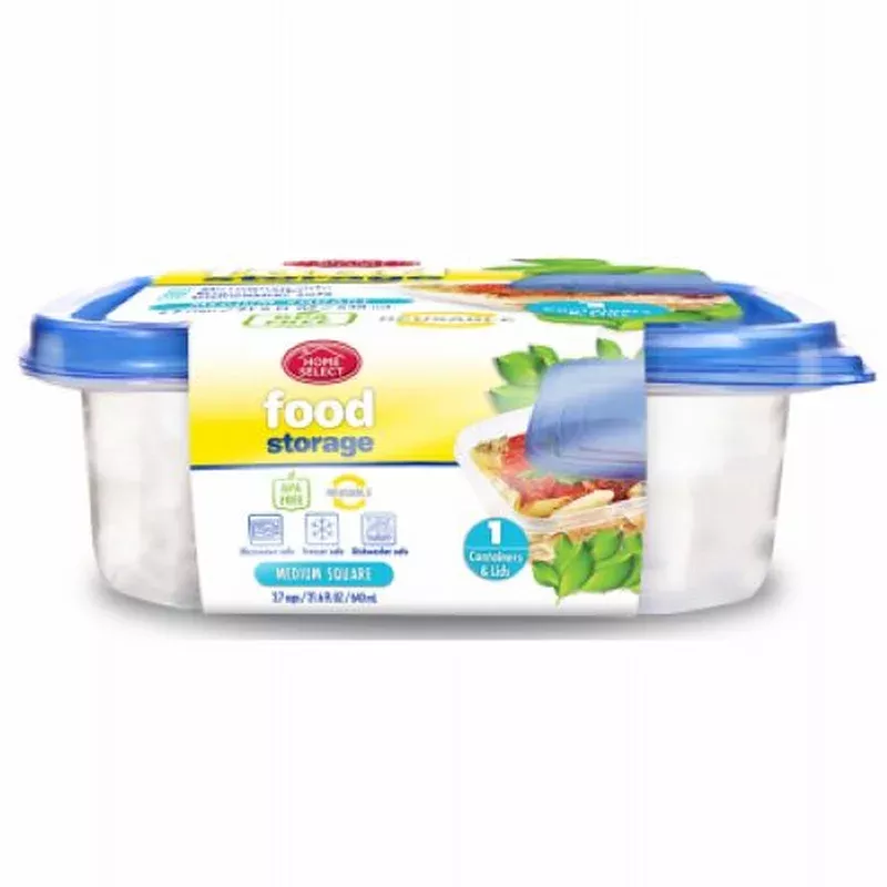 Home Select 11343-12 2.7 Cup Medium Square Food Storage Container – Quantity of 12