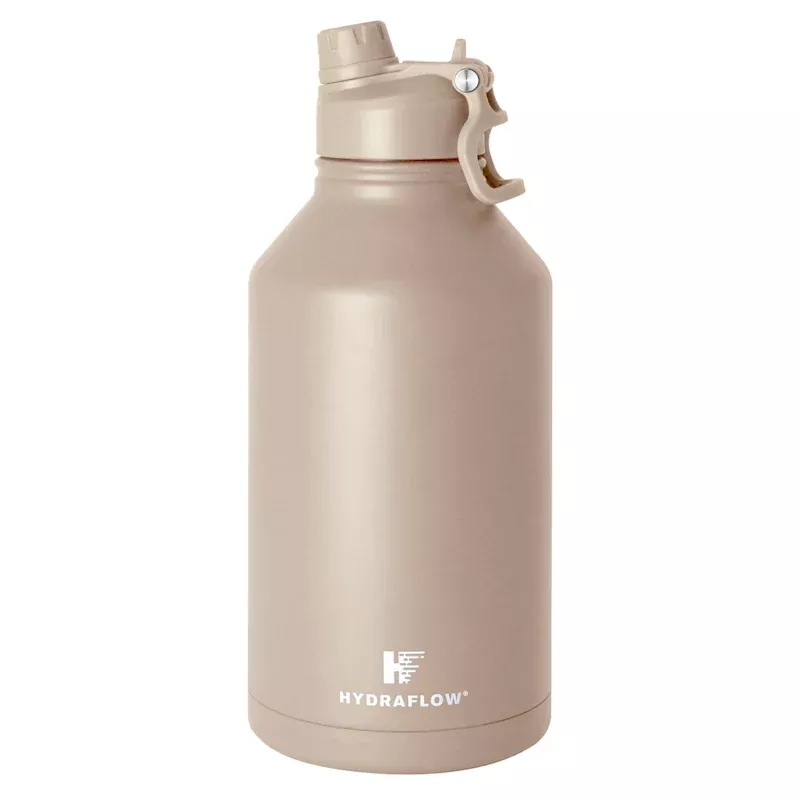 Hydraflow Sand Steel Crusader Bottle with Dual Lid, 64oz