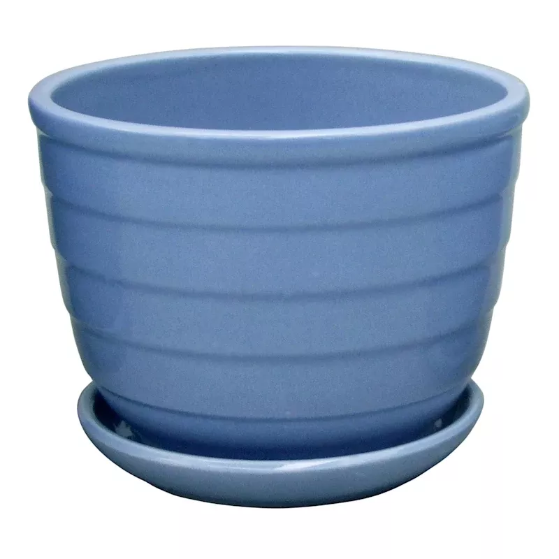 Indoor Blue Beehive Ceramic Pot, Small