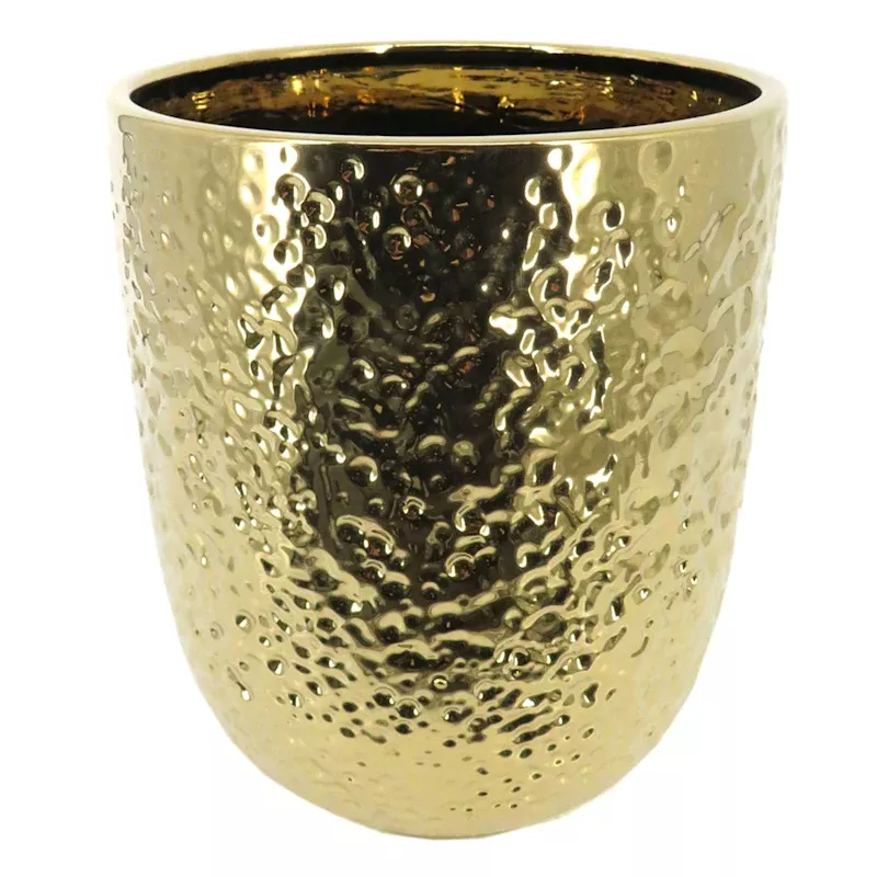 Indoor Gold Dimple Tall Planter, 9.5"