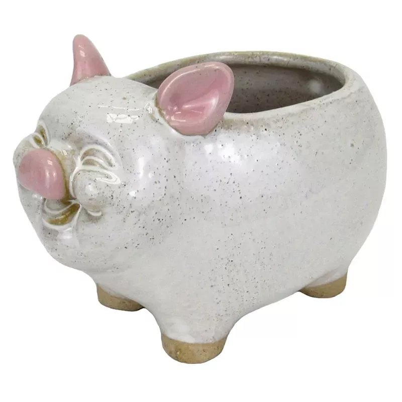 Indoor Pig Ceramic Pot, Extra Small