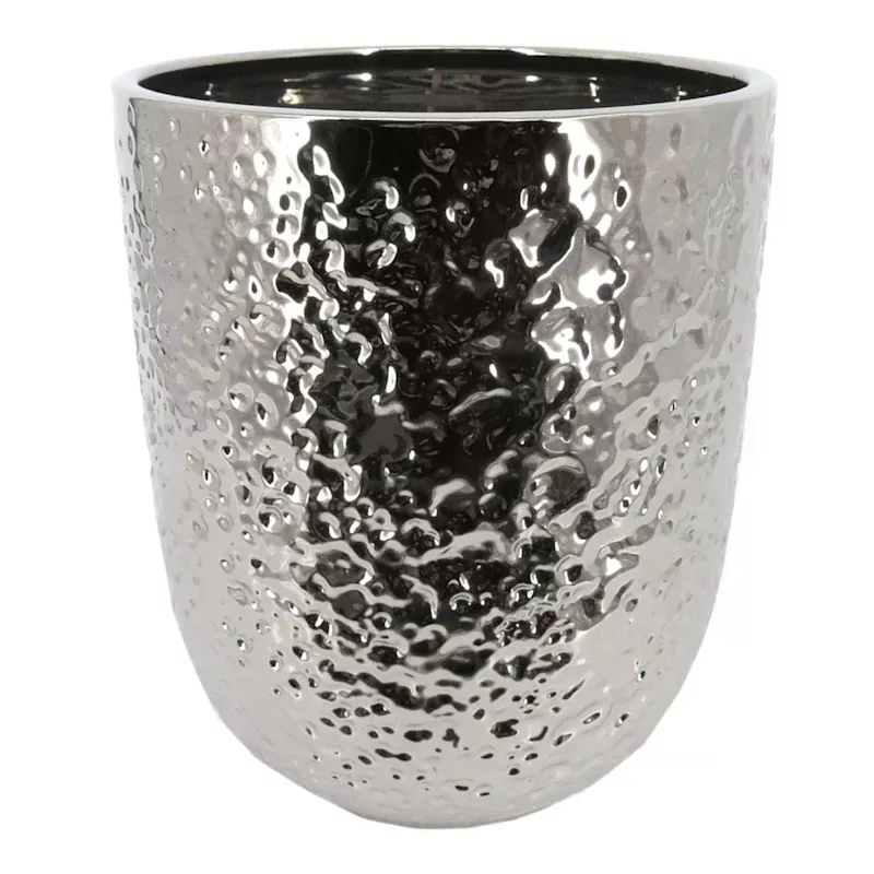 Indoor Silver Dimple Tall Planter, 9.5"