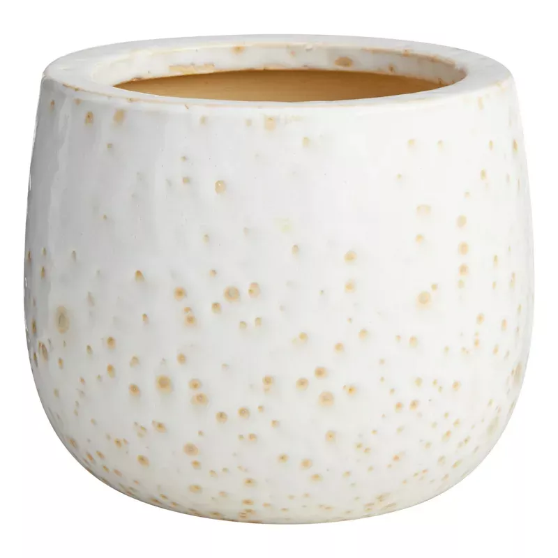 Indoor White Lava Reactive Glaze Pot, Small