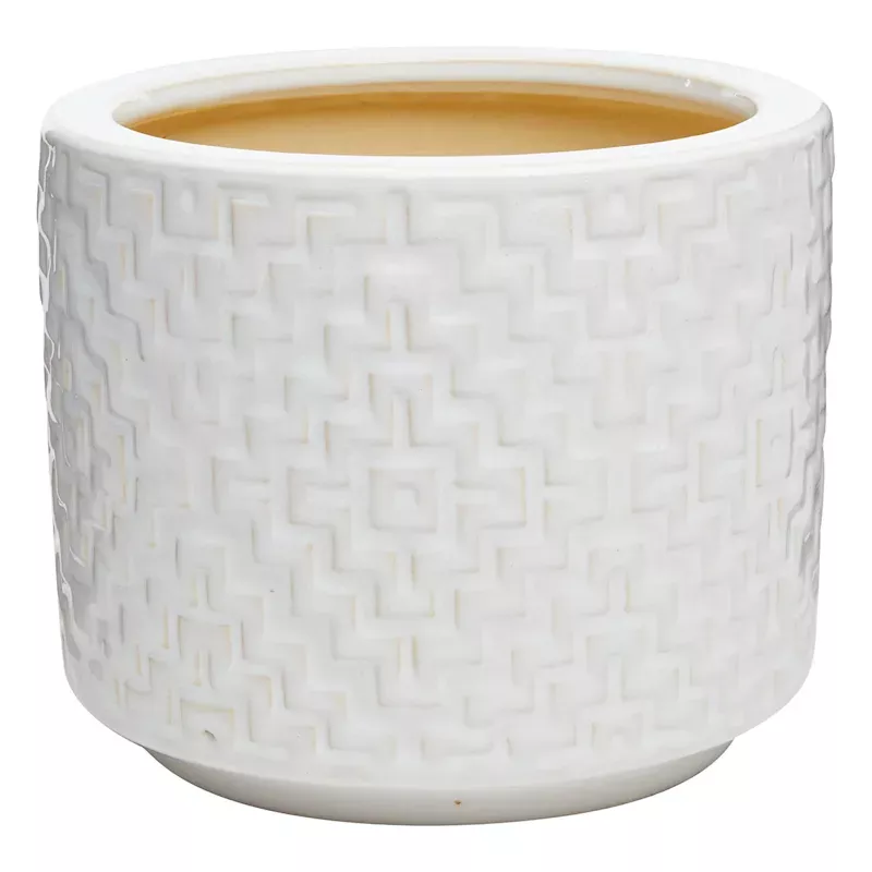 Indoor White Reactive Glaze Pot, Small