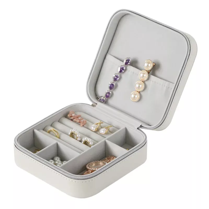 Jewelry Organizer with Zipper, Grey