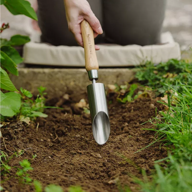Kent & Stowe Stainless Steel Small Bulb Planter With Ash Handle
