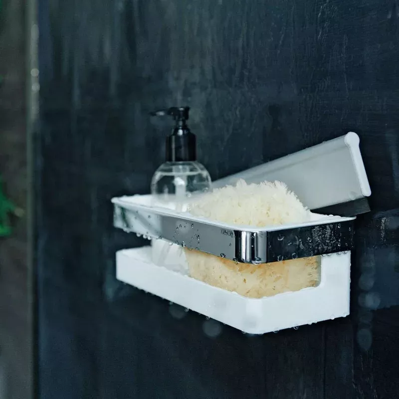 Keuco Collection Moll Shower Basket With Integrated Squeegee – White
